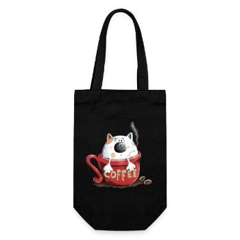 Cat in the coffee - Gift Bag for Bottles - black - Front