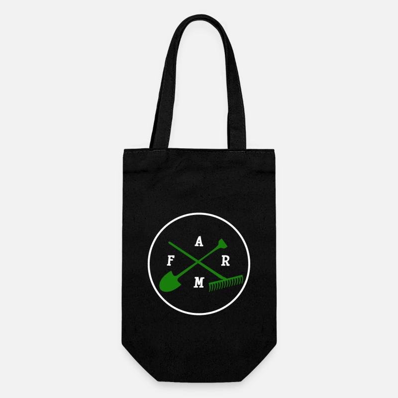Farm with tools - farm with tools - Gift Bag for Bottles - black