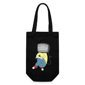 Revolution brainwashing television resistance - Gift Bag for Bottles - black - Front