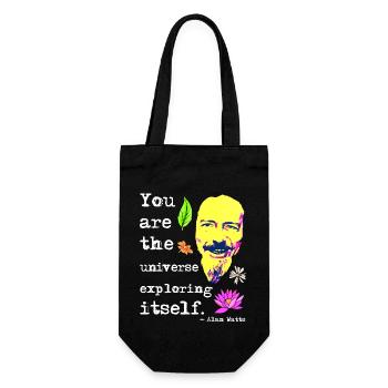 You are the universe exploring itself | Alan Watts - Gift Bag for Bottles - black - Front