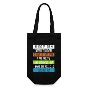 My Mind is like my internet Browser Computer Nerd - Gift Bag for Bottles - black - Front