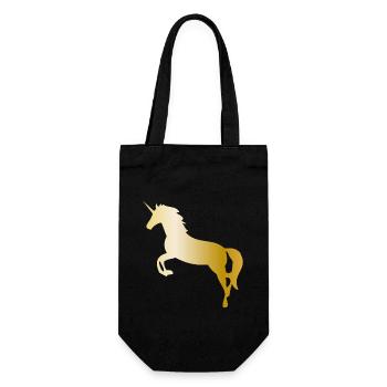 Einhorn - Geschenkbeutel für Flaschen - Schwarz - Vorne