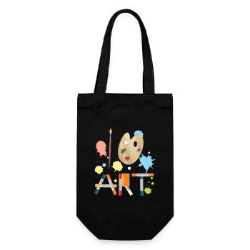 Ich Liebe Kunst Künstler Farben Malen Maler - Geschenkbeutel für Flaschen - Schwarz - Vorne