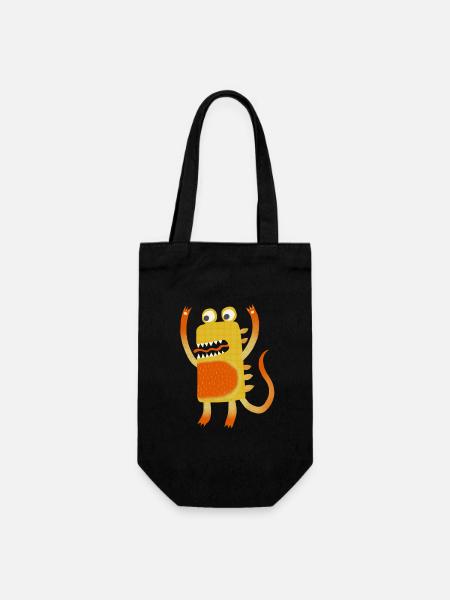 Niedliche Monster - Geschenkbeutel für Flaschen - Schwarz