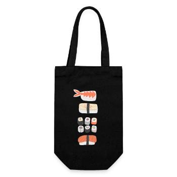 Sushi - Geschenkbeutel für Flaschen - Schwarz - Vorne