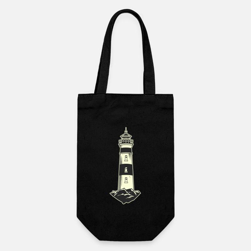 Lighthouse Lighthouse - Gift Bag for Bottles - black