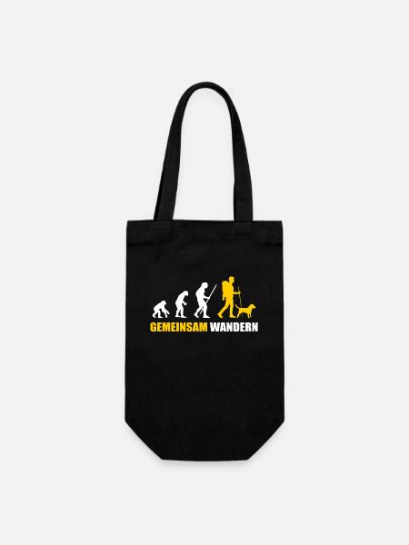 Hund Wandern Evolution - Geschenkbeutel für Flaschen - Schwarz