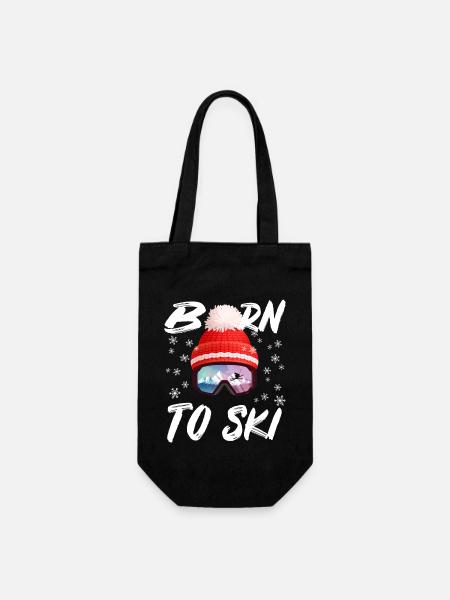 Born to Ski - Geschenkbeutel für Flaschen - Schwarz