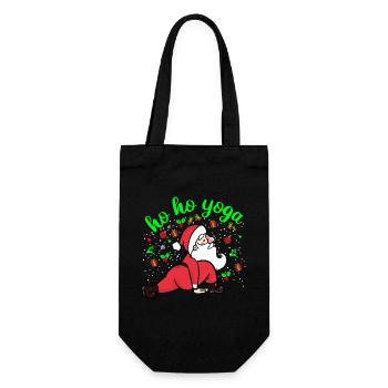 Cadeau de Noël Père Noël Yoga Père Noël - Sac à bouteille - noir - Devant