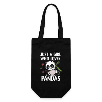 Just A Girl Who Loves Pandas Pandabär Panda Kostüm - Geschenkbeutel für Flaschen - Schwarz - Vorne