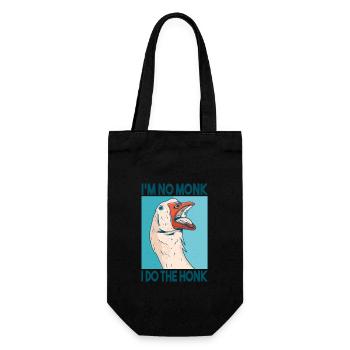 Ich bin kein Mönch ich hupe lustige Gans mit honk - Geschenkbeutel für Flaschen - Schwarz - Vorne