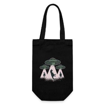Ufo dinosaurs are kidnapped by Ufo alien - Gift Bag for Bottles - black - Front
