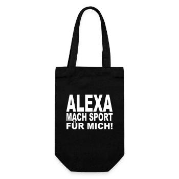 Alexa mach sport für mich - Geschenkbeutel für Flaschen - Schwarz - Vorne