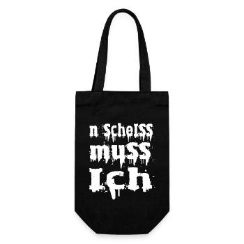 n scheiss muss ich - Geschenkbeutel für Flaschen - Schwarz - Vorne