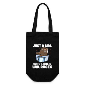 Just A Girl Who Loves Walruses Fun Walross Kostüm - Geschenkbeutel für Flaschen - Schwarz - Vorne