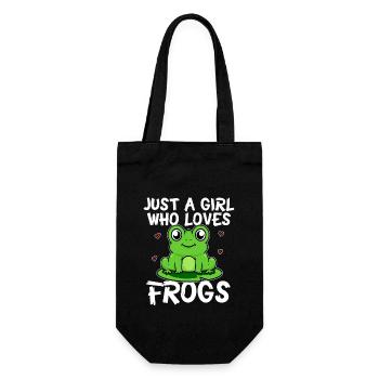 Just A Girl Who Loves Frogs Frösche Frosch Kostüm - Geschenkbeutel für Flaschen - Schwarz - Vorne