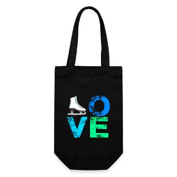 J'adore les patins à glace patinage artistique patins à glace - Sac à bouteille - noir - Devant