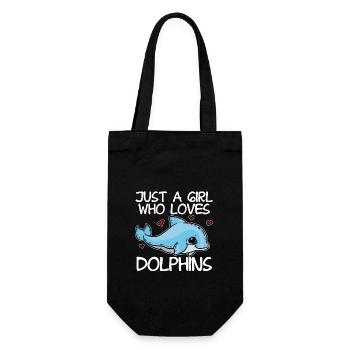 Just A Girl Who Loves Dolphins Fun Delfin Kostüm - Geschenkbeutel für Flaschen - Schwarz - Vorne