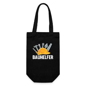 Bauhelfer Haus Bau Bauleiter Bauleiterin - Geschenkbeutel für Flaschen - Schwarz - Vorne