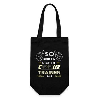 Cooler Trainer Coach Fußball Basketball Geschenk - Geschenkbeutel für Flaschen - Schwarz - Vorne