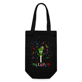 Lauch Helauch Fasching Konfetti Helau Fastnacht - Geschenkbeutel für Flaschen - Schwarz - Vorne