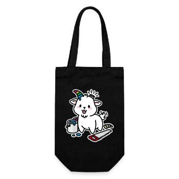 Unicorn DIY Kawaii Niedlich Steinbock Ziege lustig - Geschenkbeutel für Flaschen - Schwarz - Vorne
