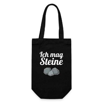 Ich mag Steine Ich hasse Menschen Steine sind okay - Geschenkbeutel für Flaschen - Schwarz - Vorne