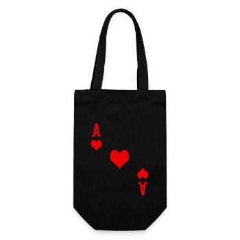 Heart Ace Playing Card Poker Gift Card Player - Gift Bag for Bottles - black - Front