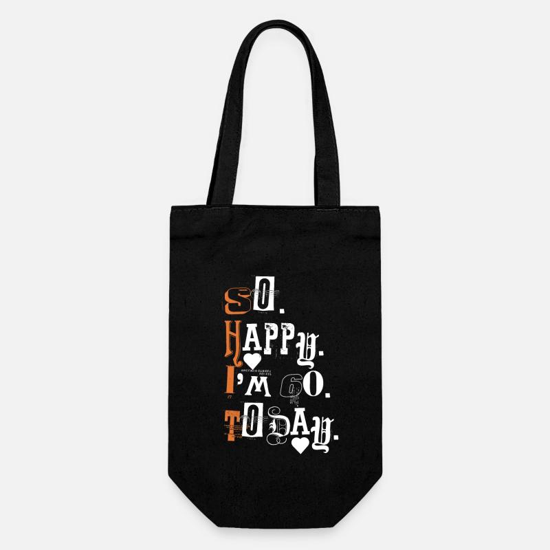 60th Birthday Funny Saying Gift - Gift Bag for Bottles - black