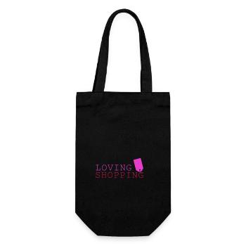 Shopping loving - Einkaufen liebe - Geschenkbeutel für Flaschen - Schwarz - Vorne