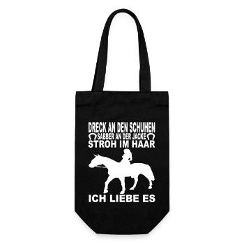 Reiten Reiterrinnen Reitsport Reitverein Reiter - Geschenkbeutel für Flaschen - Schwarz - Vorne