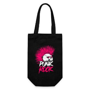 Punk music retro punk rock skull gift - Gift Bag for Bottles - black - Front