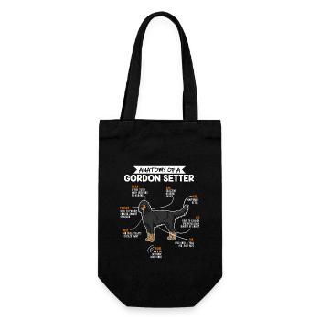 Anatomie des Gordon Setter Fun Hund Hundebesitzer - Geschenkbeutel für Flaschen - Schwarz - Vorne