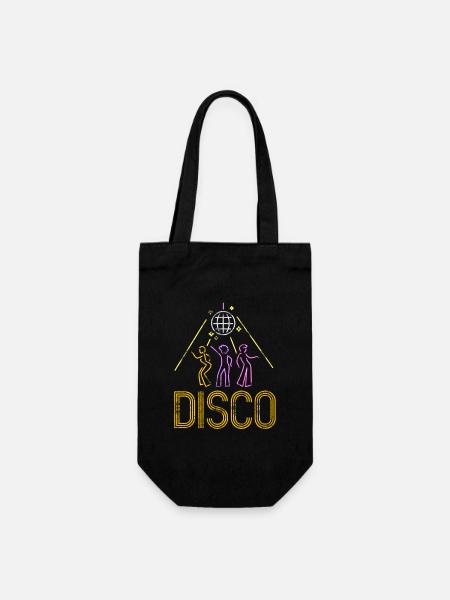 Disco Queen Party Musik Club Tanzen 70er Retro - Geschenkbeutel für Flaschen - Schwarz