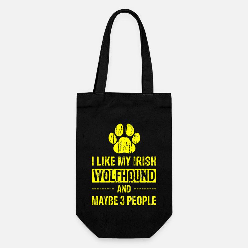 I Like My Irish Wolfhound And Maybe 3 People ye - Gift Bag for Bottles - black