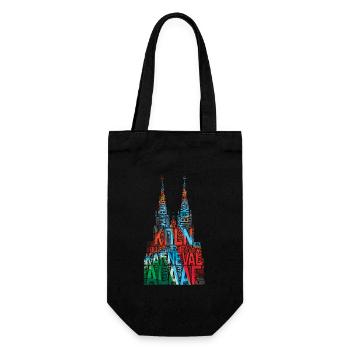 Kölner Dom Köln Karneval - Geschenkbeutel für Flaschen - Schwarz - Vorne