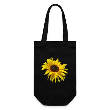 tournesol en fleurs, tournesols, fleurs, pétales - Sac à bouteille - noir - Devant