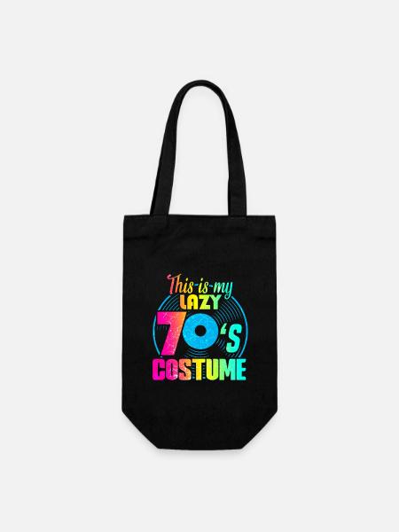 70er 1970er 70 Jahre Siebziger Musik Disco Kostüm - Geschenkbeutel für Flaschen - Schwarz