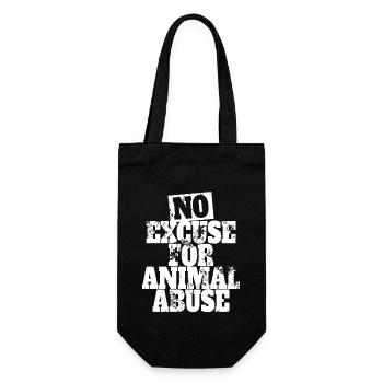No Excuse For Animal Abuse Animal Welfare Animal Love - Gift Bag for Bottles - black - Front