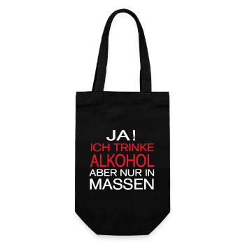 Alkohol Spruch - Geschenkbeutel für Flaschen - Schwarz - Vorne