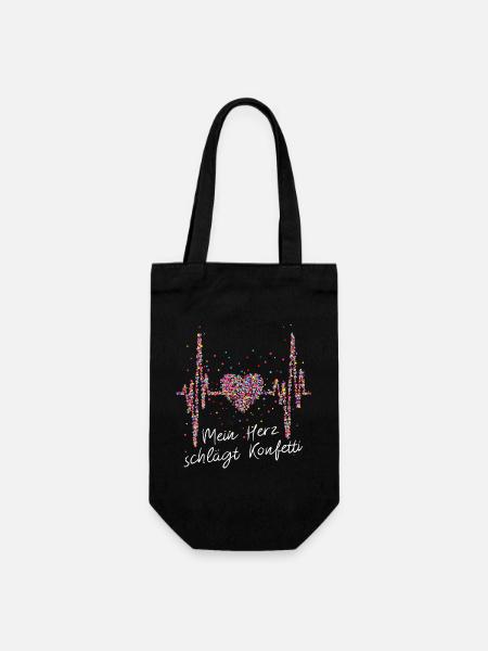 Herzschlag, Kölner Dom, Herz, Karneval - Geschenkbeutel für Flaschen - Schwarz
