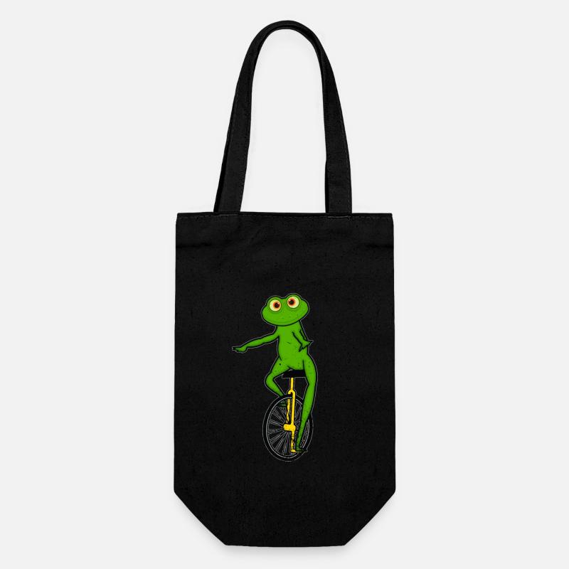 Monocycle, grenouille monocycle - Sac à bouteille - noir