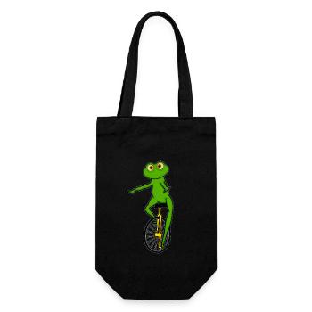 Unicycle, unicycle frog - Gift Bag for Bottles - black - Front