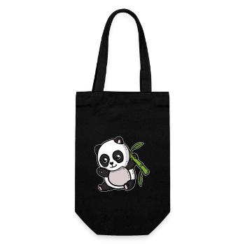 Cute Kawaii Panda Bear - Gift Bag for Bottles - black - Front
