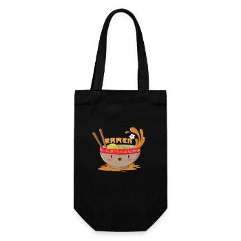 Ramen japanische Nudelsuppe - Geschenkbeutel für Flaschen - Schwarz - Vorne