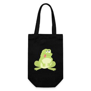 Frosch - Geschenkbeutel für Flaschen - Schwarz - Vorne
