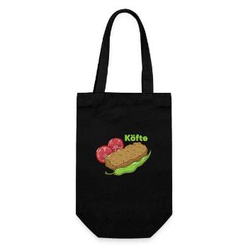 Köfte (Turkish food) - Gift Bag for Bottles - black - Front