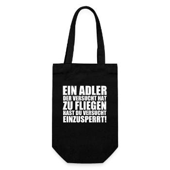 Ein Adler der versucht hat zu fliegen einzusperrt - Geschenkbeutel für Flaschen - Schwarz - Vorne
