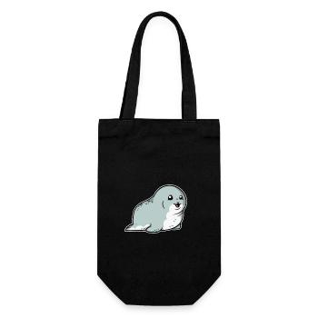 Cute Seal Sea Animal - Gift Bag for Bottles - black - Front