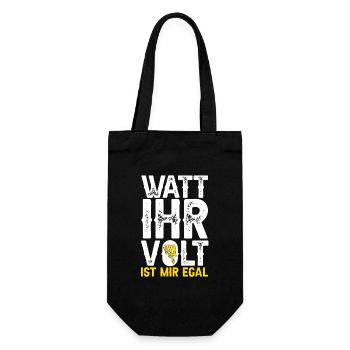 Elektriker Spruch Watt ihr volt ist mir egal? - Geschenkbeutel für Flaschen - Schwarz - Vorne